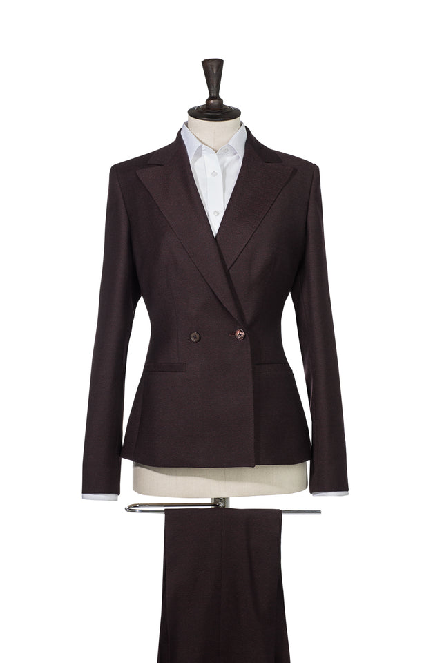 Ladies double breasted burgundy suit 