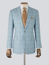 Load image into Gallery viewer, Pale Blue Wool Check Jacket