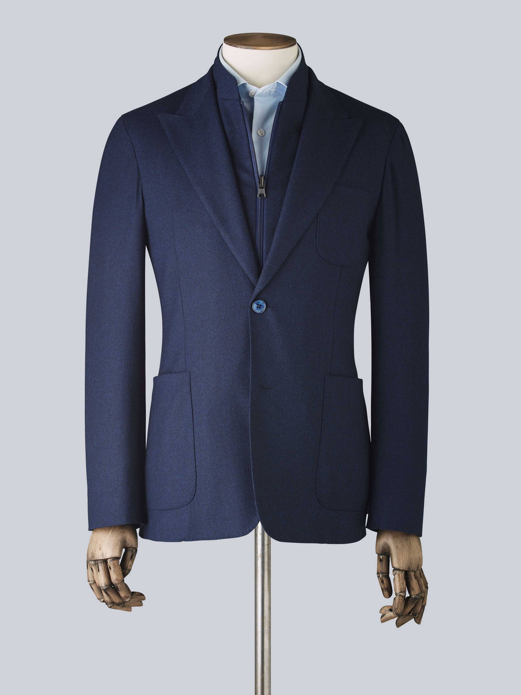 Blue Wool Jacket W/ Detachable Bib