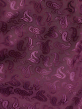 Load image into Gallery viewer, Elegant burgundy paisley lining inside the black velvet dinner jacket, adding a refined and sophisticated touch to the formal design.