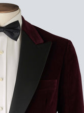 Load image into Gallery viewer, Burgundy Velvet Tailored Dinner Jacket
