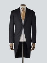Load image into Gallery viewer, Black Three-Piece Wool Morning Suit