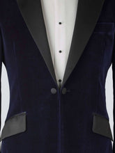 Load image into Gallery viewer, Navy Velvet Tailored Dinner Jacket
