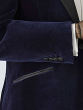Load image into Gallery viewer, Navy Velvet Tailored Dinner Jacket

