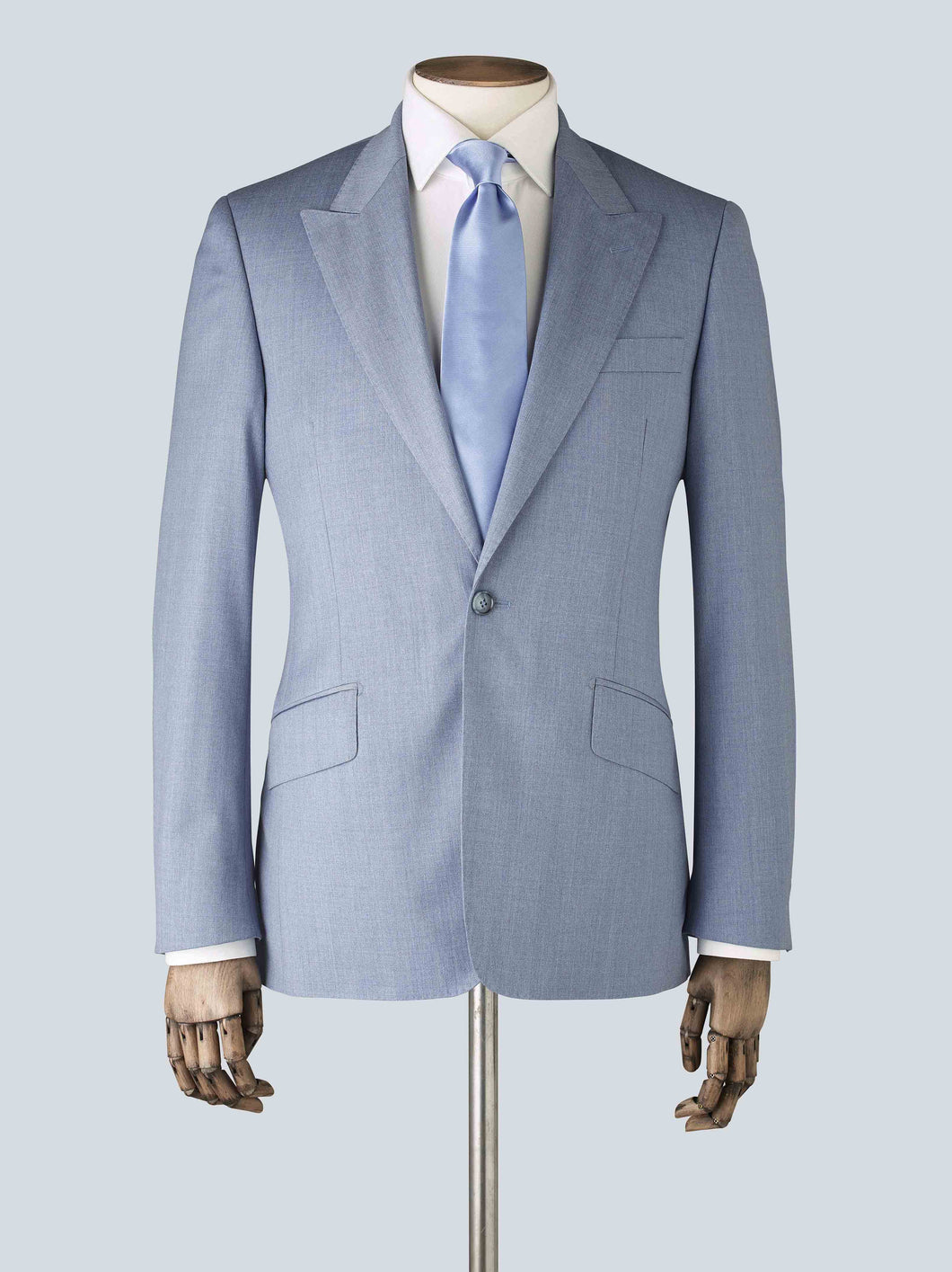 Powder Blue Three-Piece Wool Tailored Suit