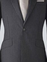 Load image into Gallery viewer, Charcoal Pinstripe Wool Suit