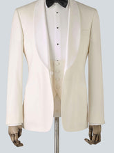 Load image into Gallery viewer, White Three-Piece Wool Tailored Dinner Suit