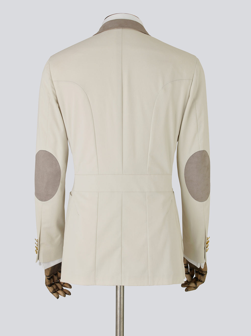 Cream Tailored Jacket With Elbow Patches