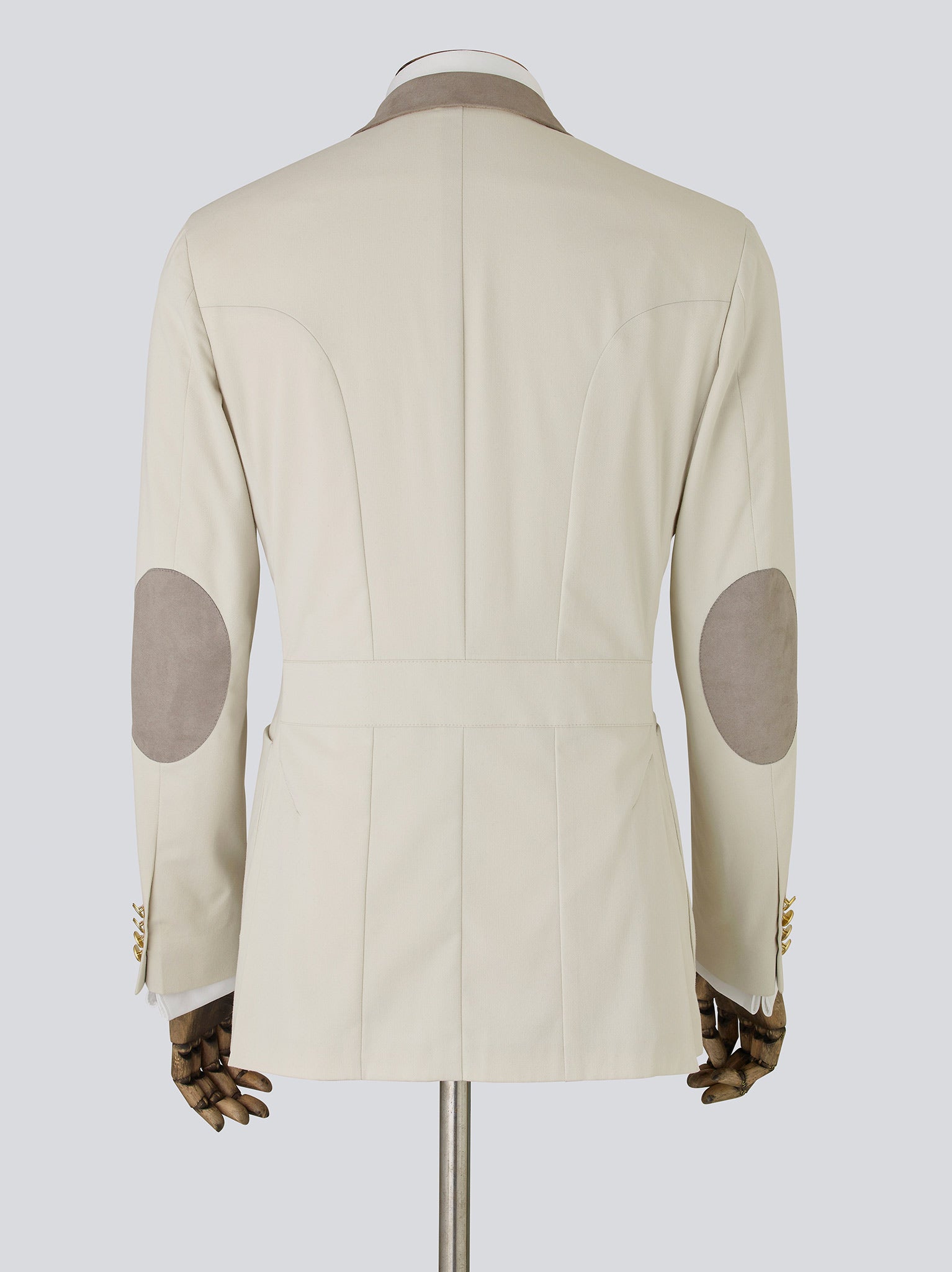 Cream Tailored Jacket With Elbow Patches