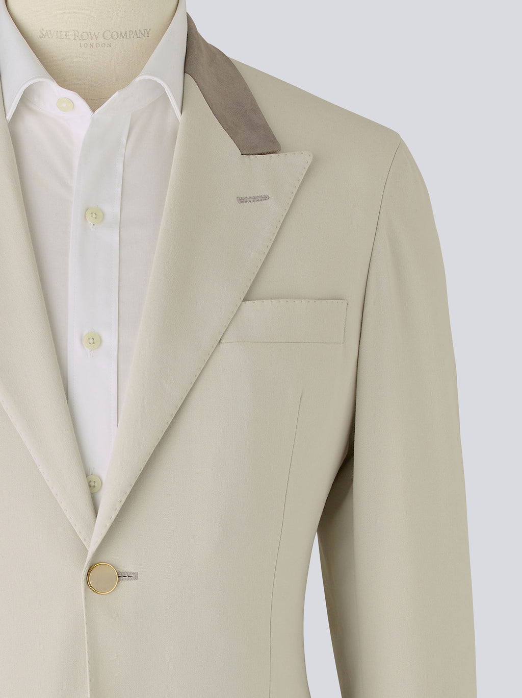 Cream Tailored Jacket With Elbow Patches