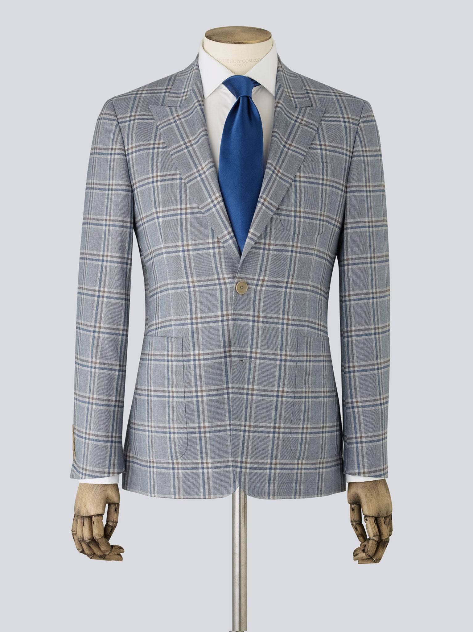 Pale Blue Check Wool Jacket