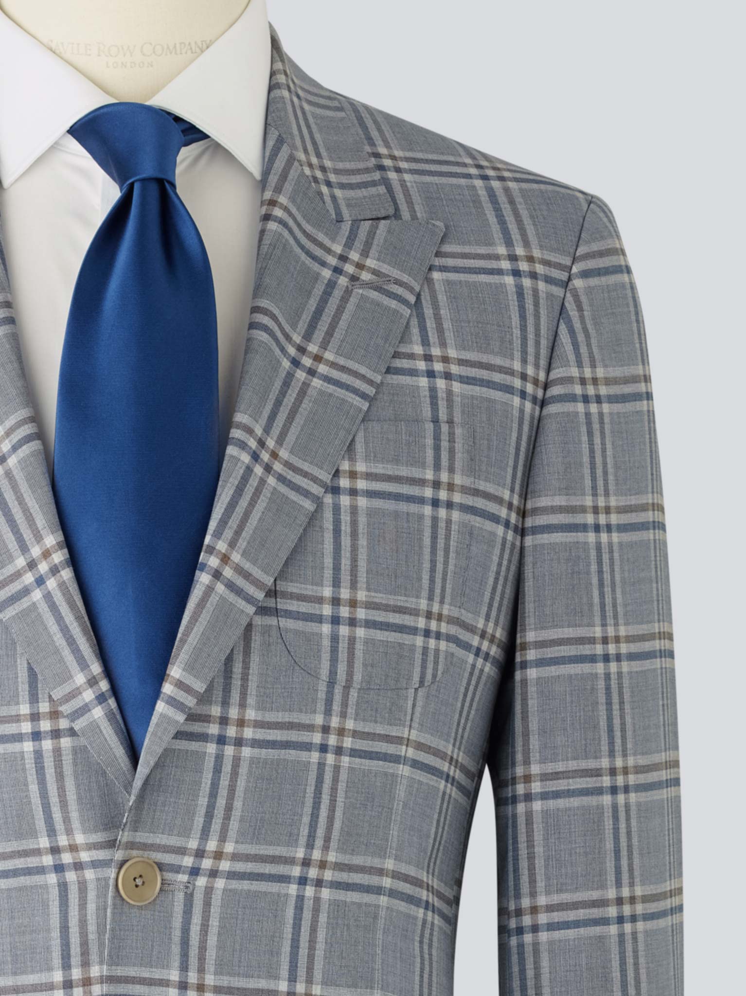 Pale Blue Check Wool Jacket