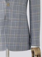 Pale Blue Check Wool Jacket