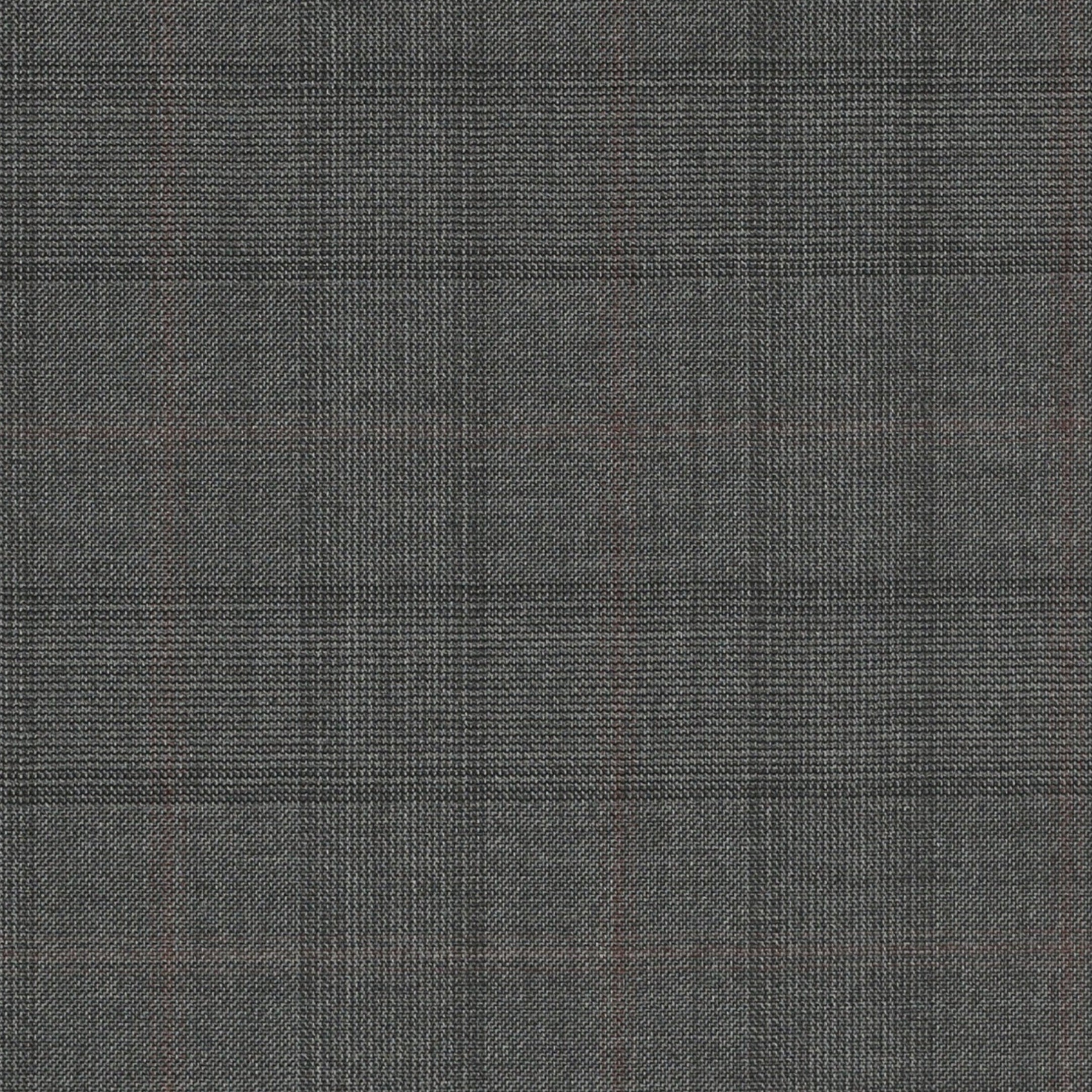 Dark gray fabric with a brown subtle check pattern o