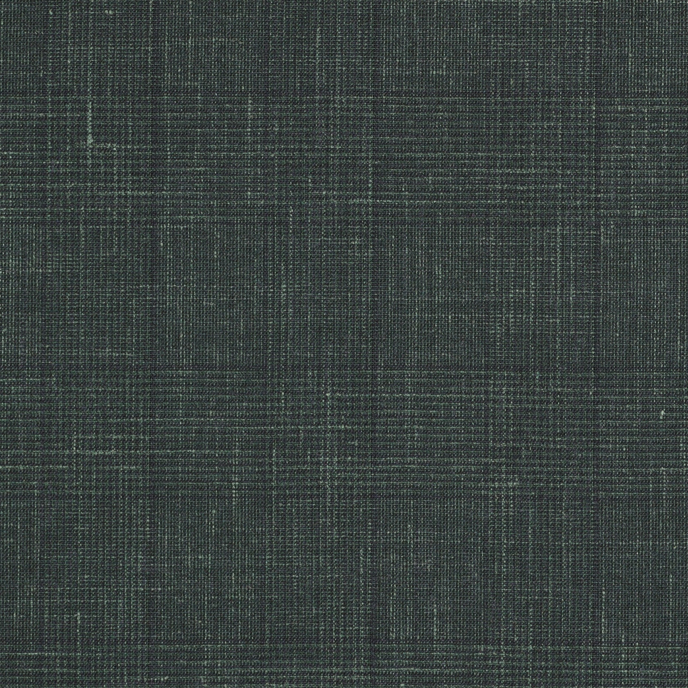 Forest Green Prince of Wales Check - Wool/Silk/Linen Fabric
