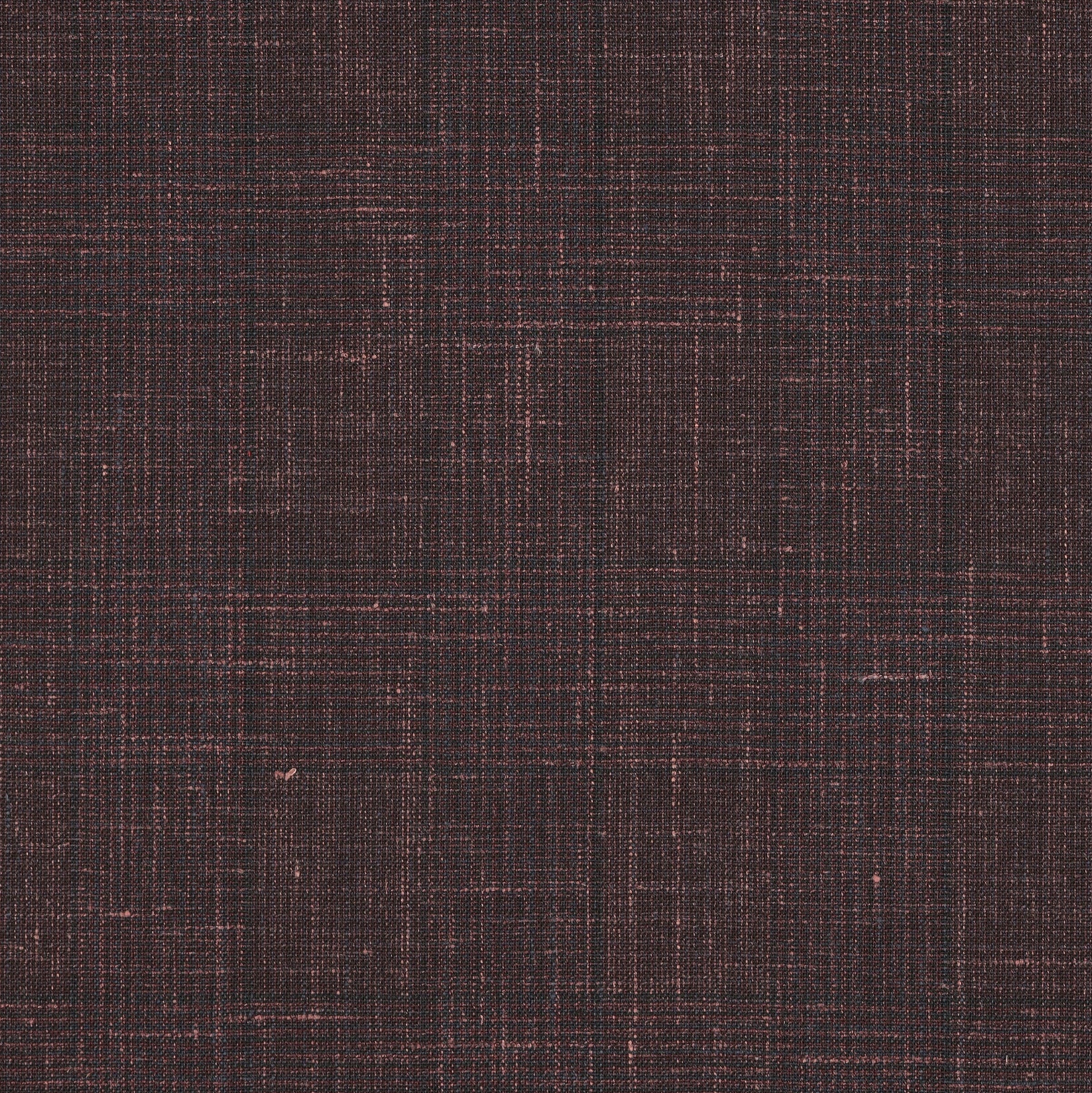 Burgundy Prince of Wales Check - Wool/Silk/Linen Fabric