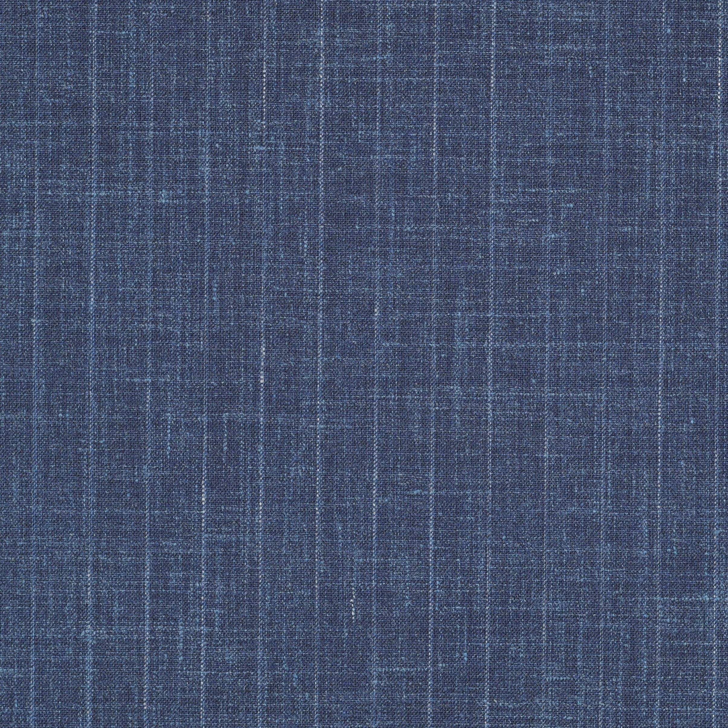 Blue Medium Stripe - Wool/Silk/Linen Fabric