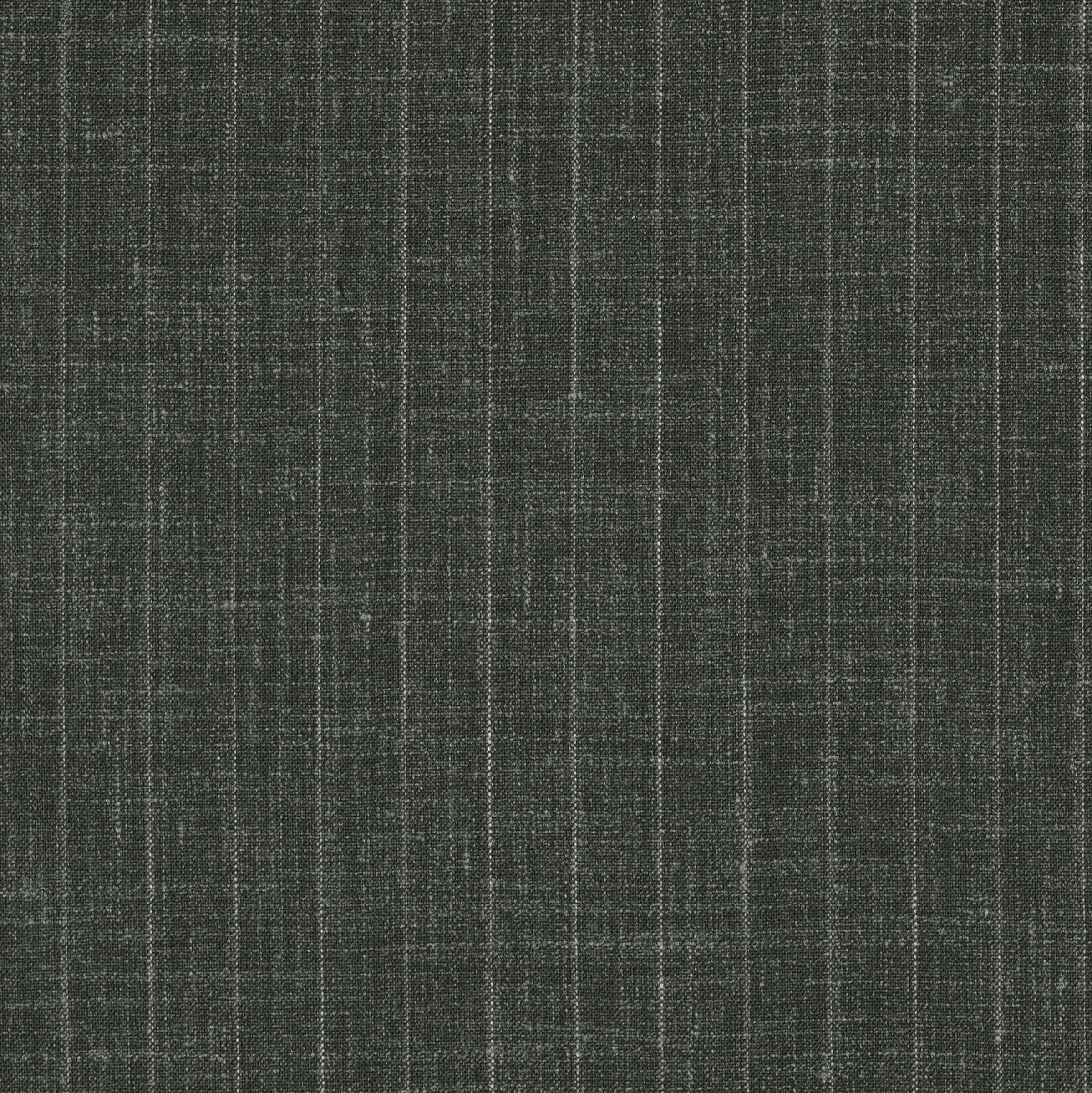 Forest Green Medium Stripe - Wool/Silk/Linen Fabric 