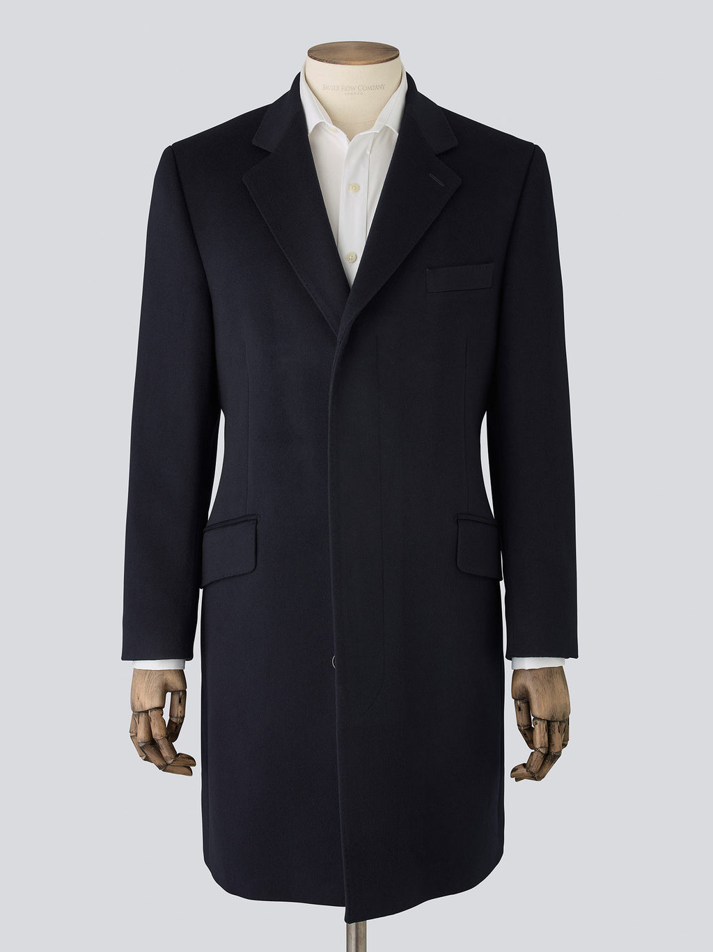 Navy Wool Cashmere Overcoat
