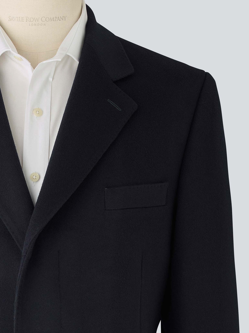 Navy Wool Cashmere Overcoat