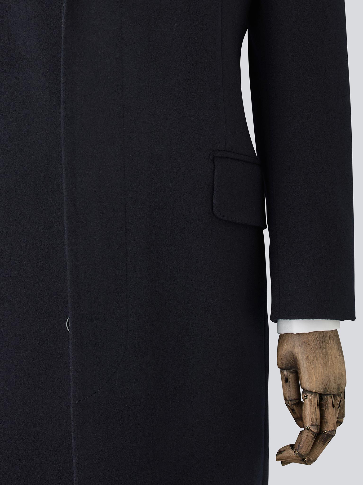 Navy Wool Cashmere Overcoat
