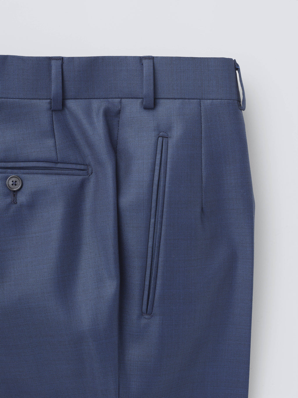 Electric Blue Three-Piece Italian Wool Tailored Suit