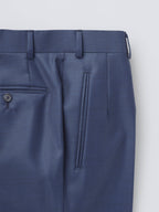 Electric Blue Three-Piece Italian Wool Tailored Suit