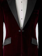 Burgundy Velvet Tailored Dinner Jacket