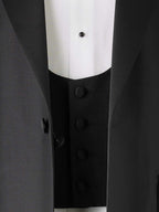 Men's Black Three-Piece Wool Tailored Fit Dinner Suit