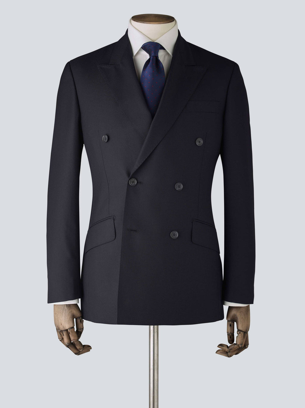 Navy Double Breasted Wool Suit
