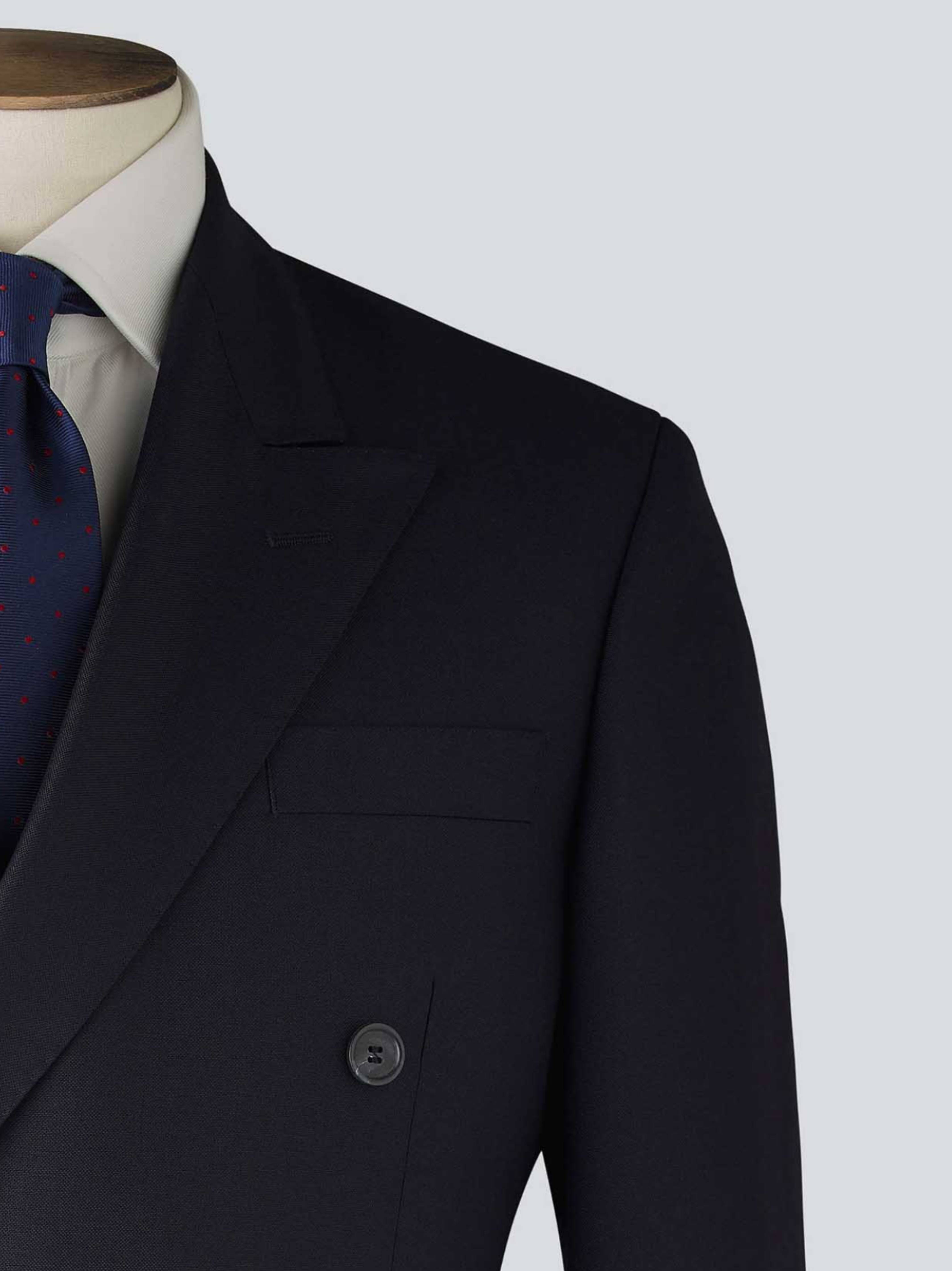 Navy Double Breasted Wool Suit