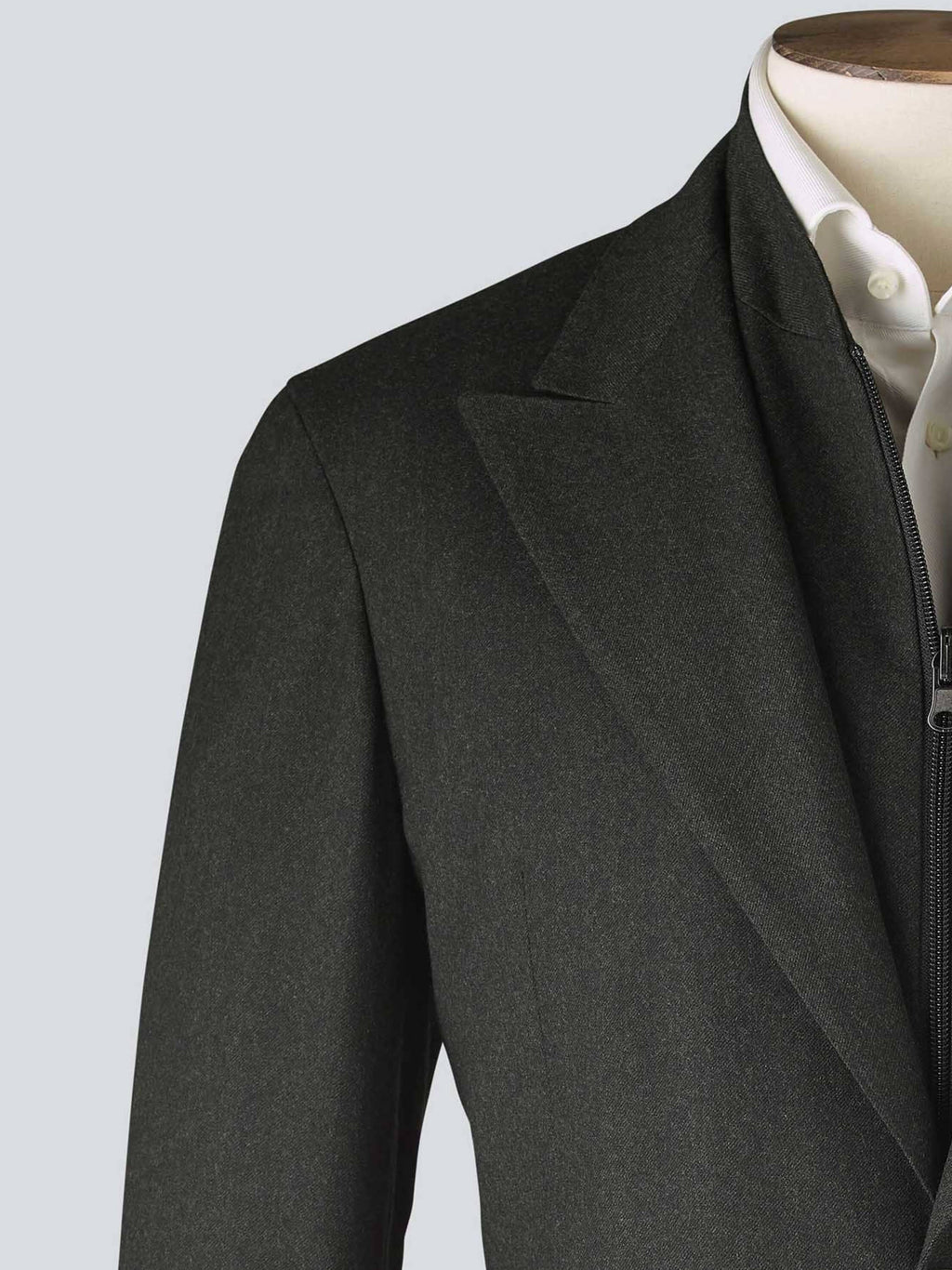 Forest Green Wool Jacket W/ Detachable Bib