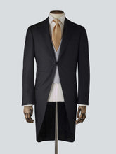 Load image into Gallery viewer, Black Three-Piece Wool Morning Suit
