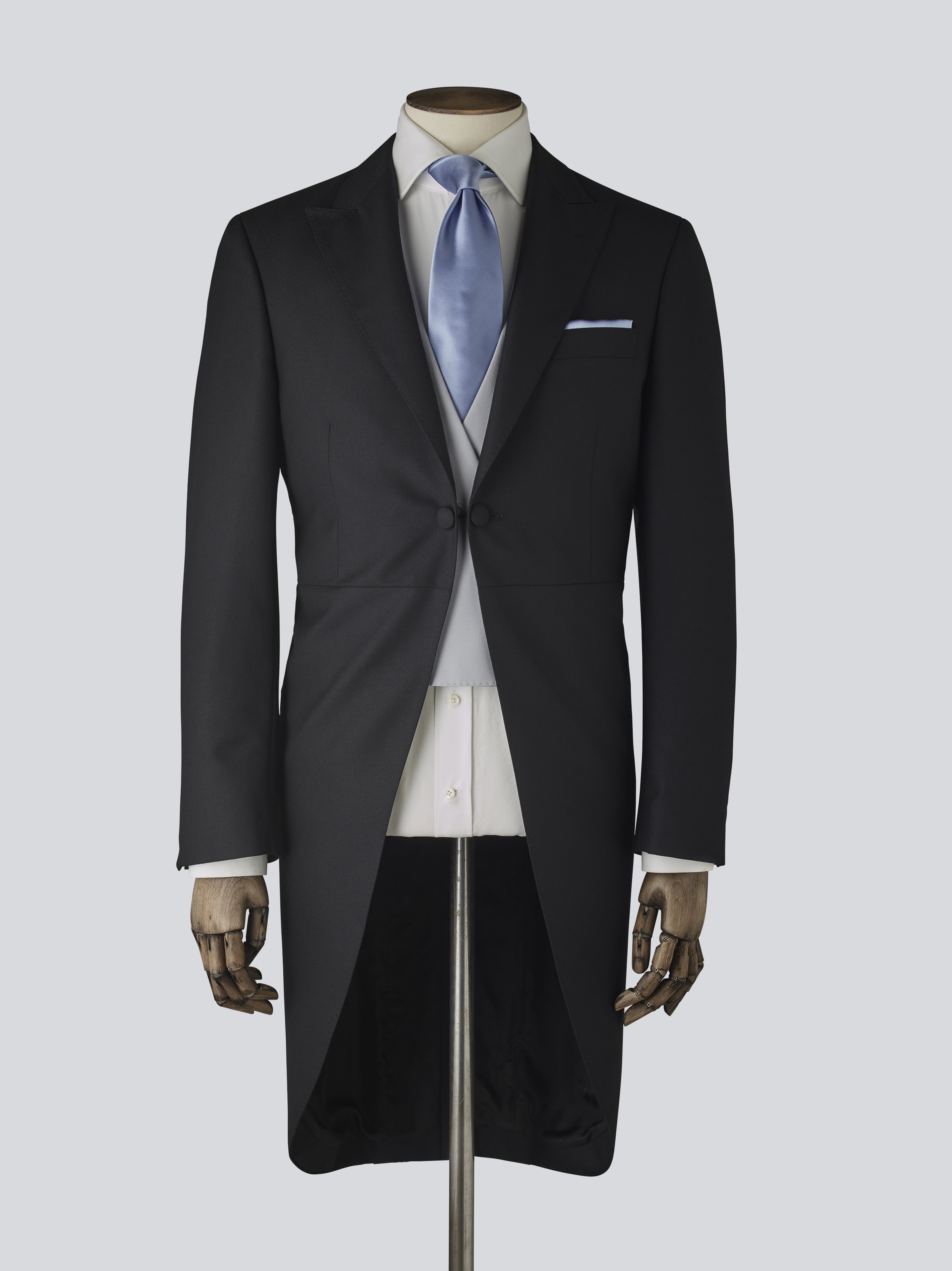 Men's Black 3-Piece Morning Suit Savile Row Company - Custom Made Men's Black 3-Piece Morning Suit Savile Row Company - Custom Made