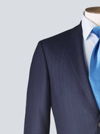 Navy Herringbone Tailored Wool Suit