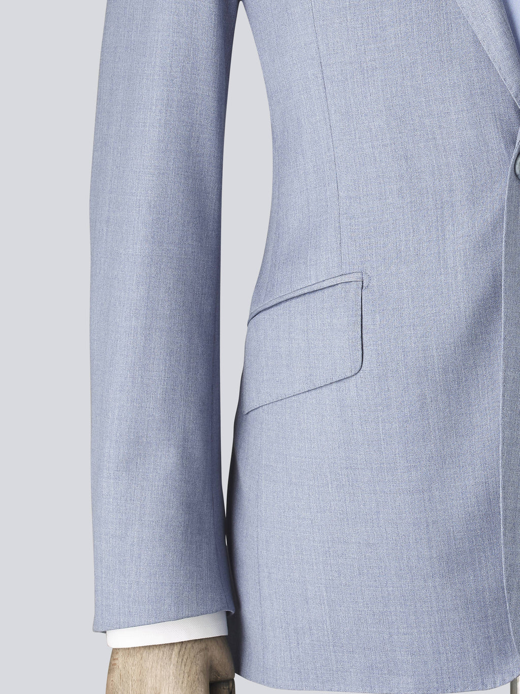 Powder Blue Three-Piece Wool Tailored Suit