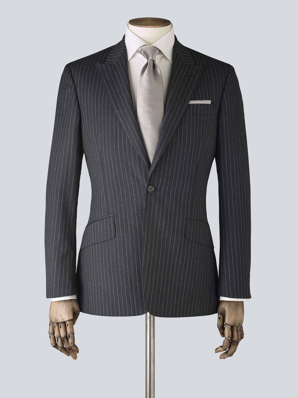 Charcoal Pinstripe Wool Suit