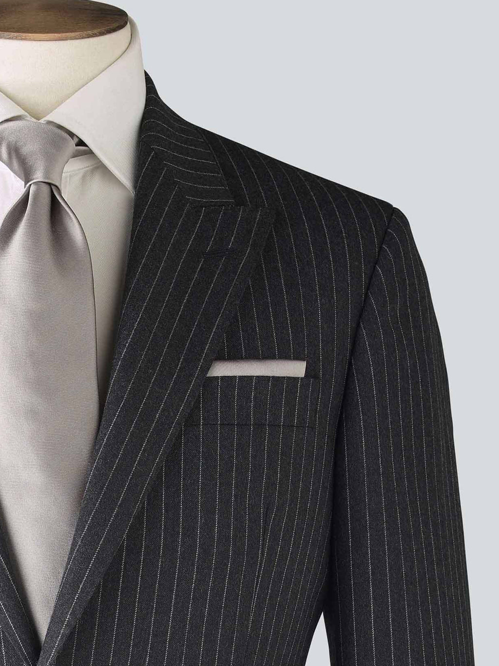 Charcoal Pinstripe Wool Suit
