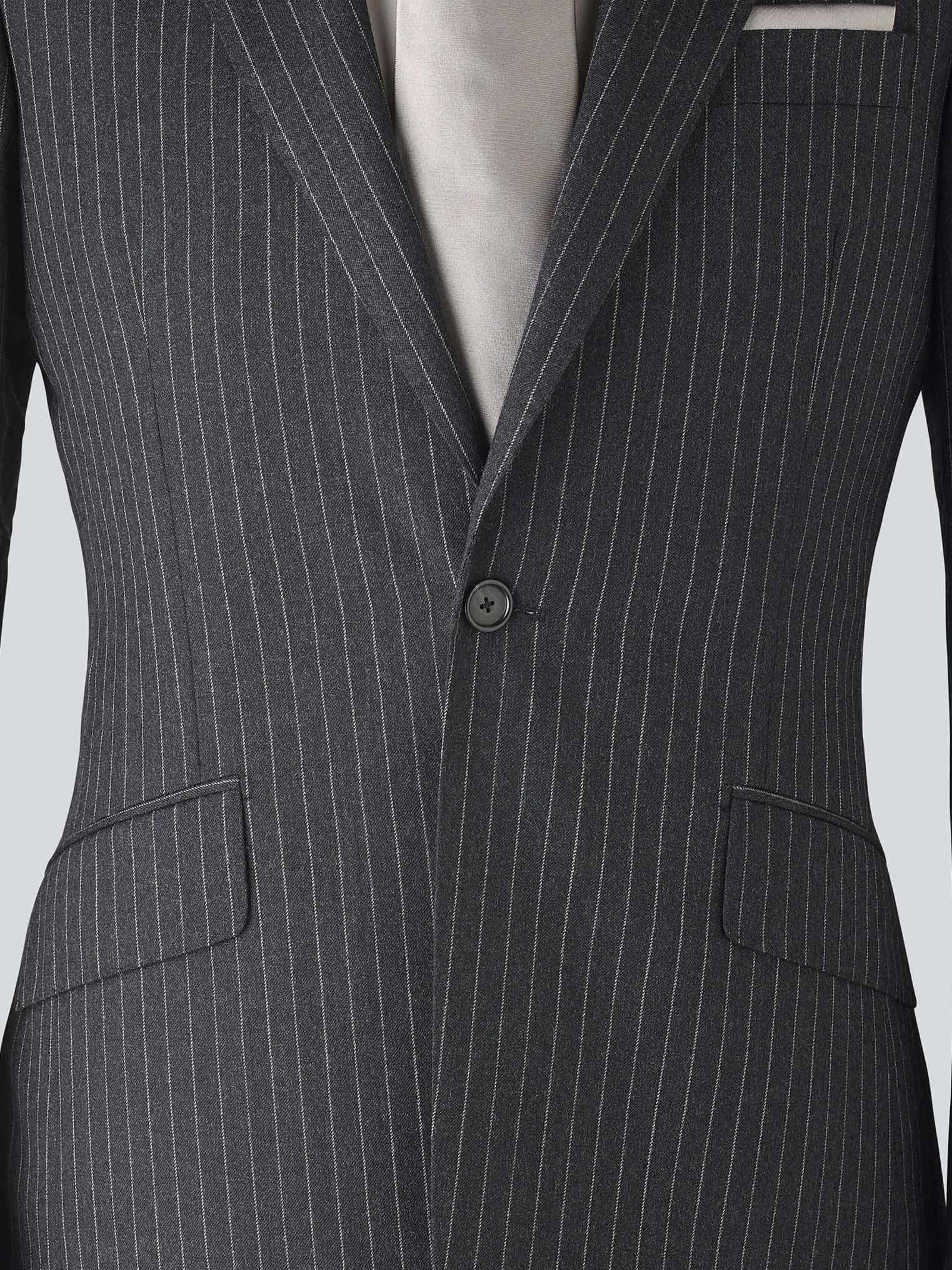 Charcoal Pinstripe Wool Suit