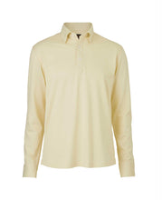 Load image into Gallery viewer, Vanilla Mercerised Cotton Long Sleeve Polo Shirt
